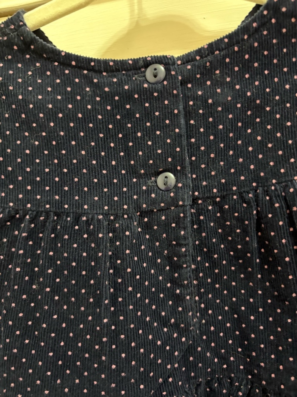 Rare Editions Navy Blue Corduroy Dress with Pink Ballet Slipper Embroidery 24m - Picture 9 of 9